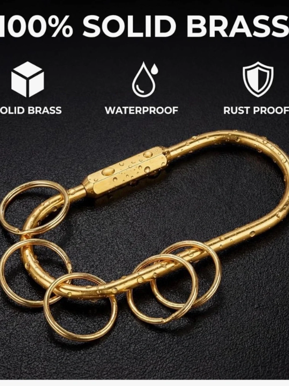NIP Tiezzi 8-Pack Gold Brass Screw Lock Key Rings & 10 O-Rings Set